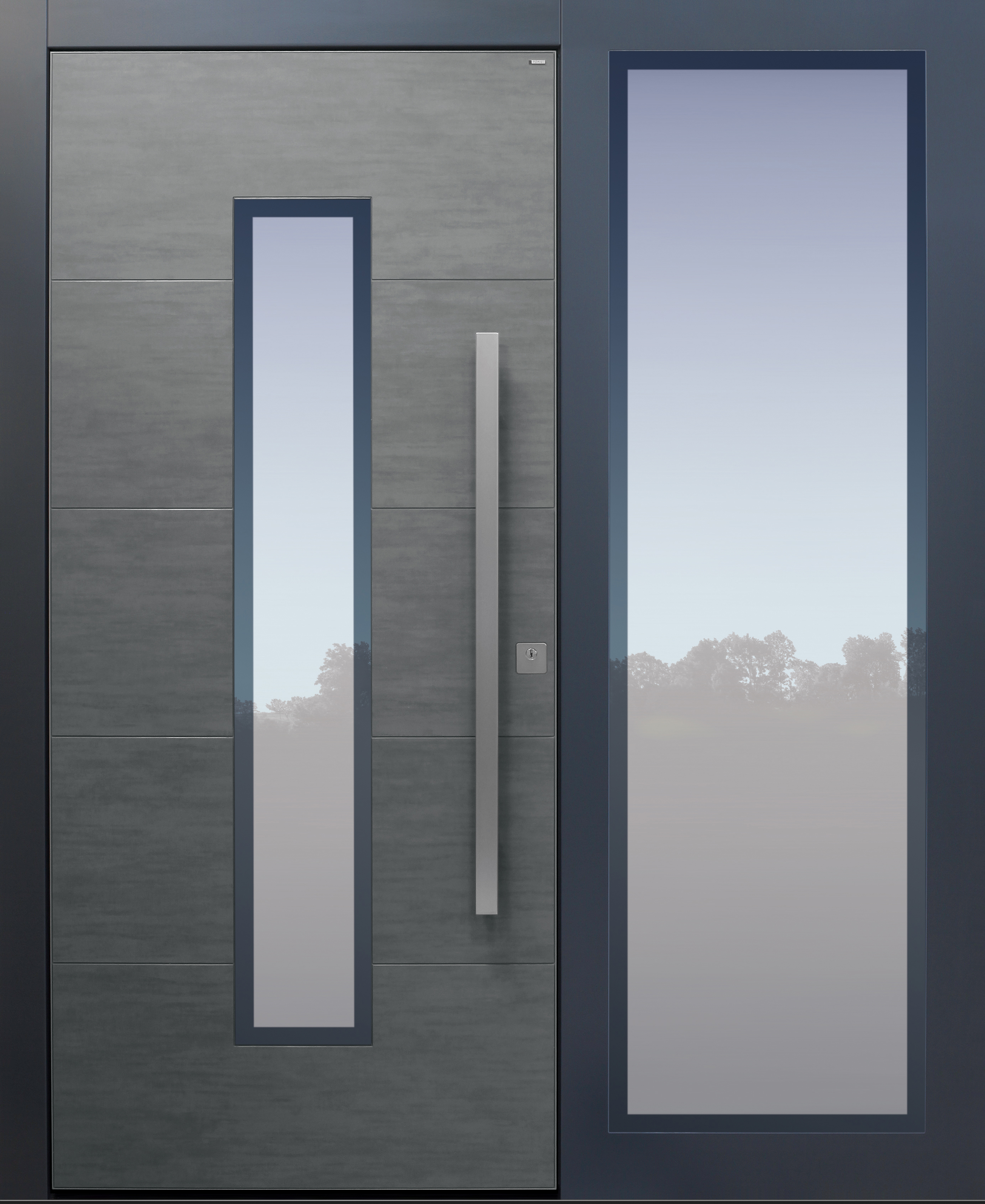 Haustür modern, Keramik, Koshi dunkelgrau, Sicherheitstür, passivhaustauglich, besser als alu, Glas, Seitenteil Haustür modern, Keramik, Koshi dunkelgrau, Sicherheitstür, passivhaustauglich, besser als alu, Glas, Seitenteil