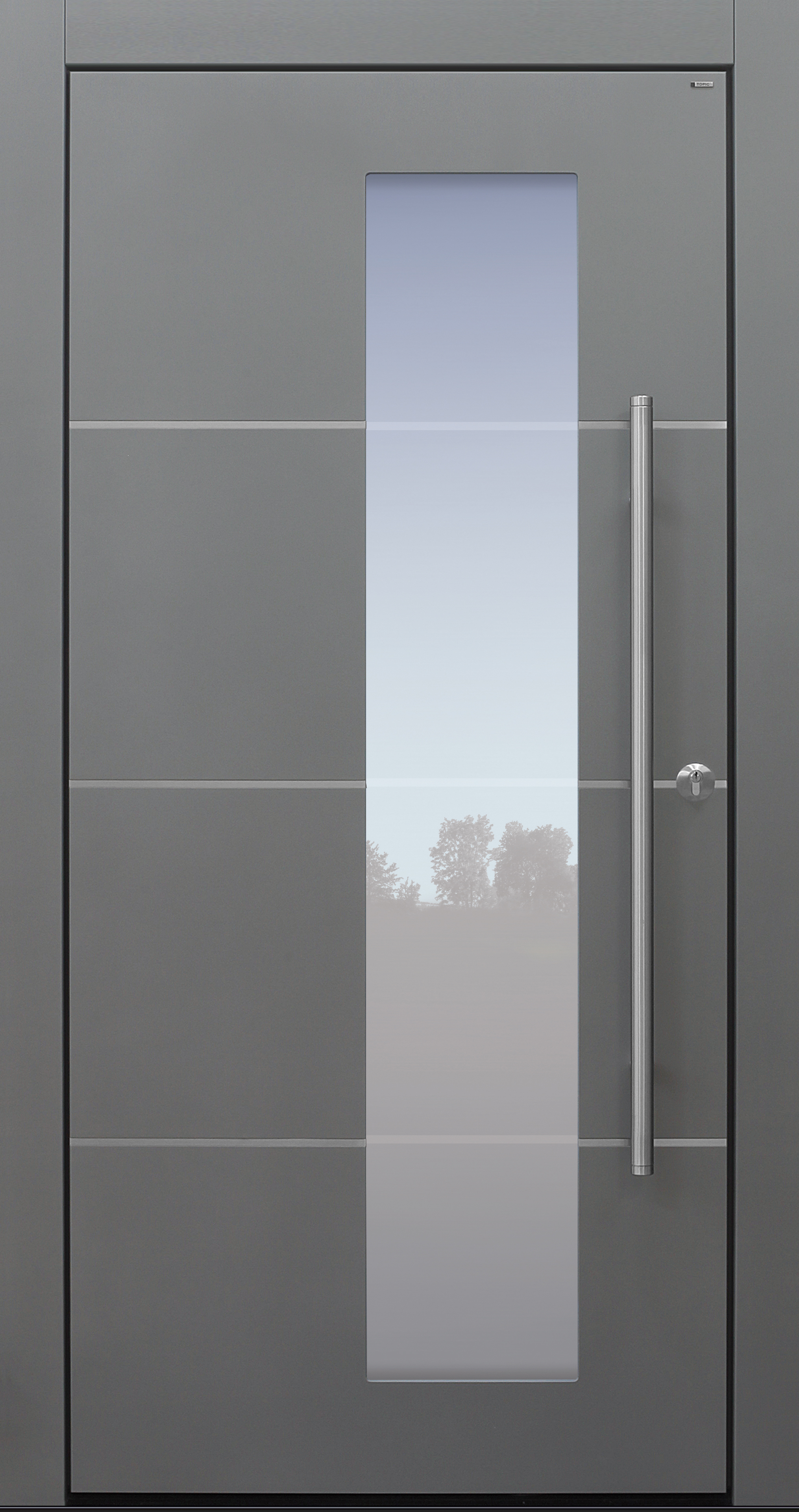 Haustür modern, TOPICcore, hellgrau, Edelstahllisenen, Sicherheitstür, passivhaustauglich, besser als Alu, Glas Haustür modern, TOPICcore, hellgrau, Edelstahllisenen, Sicherheitstür, passivhaustauglich, besser als Alu, Glas