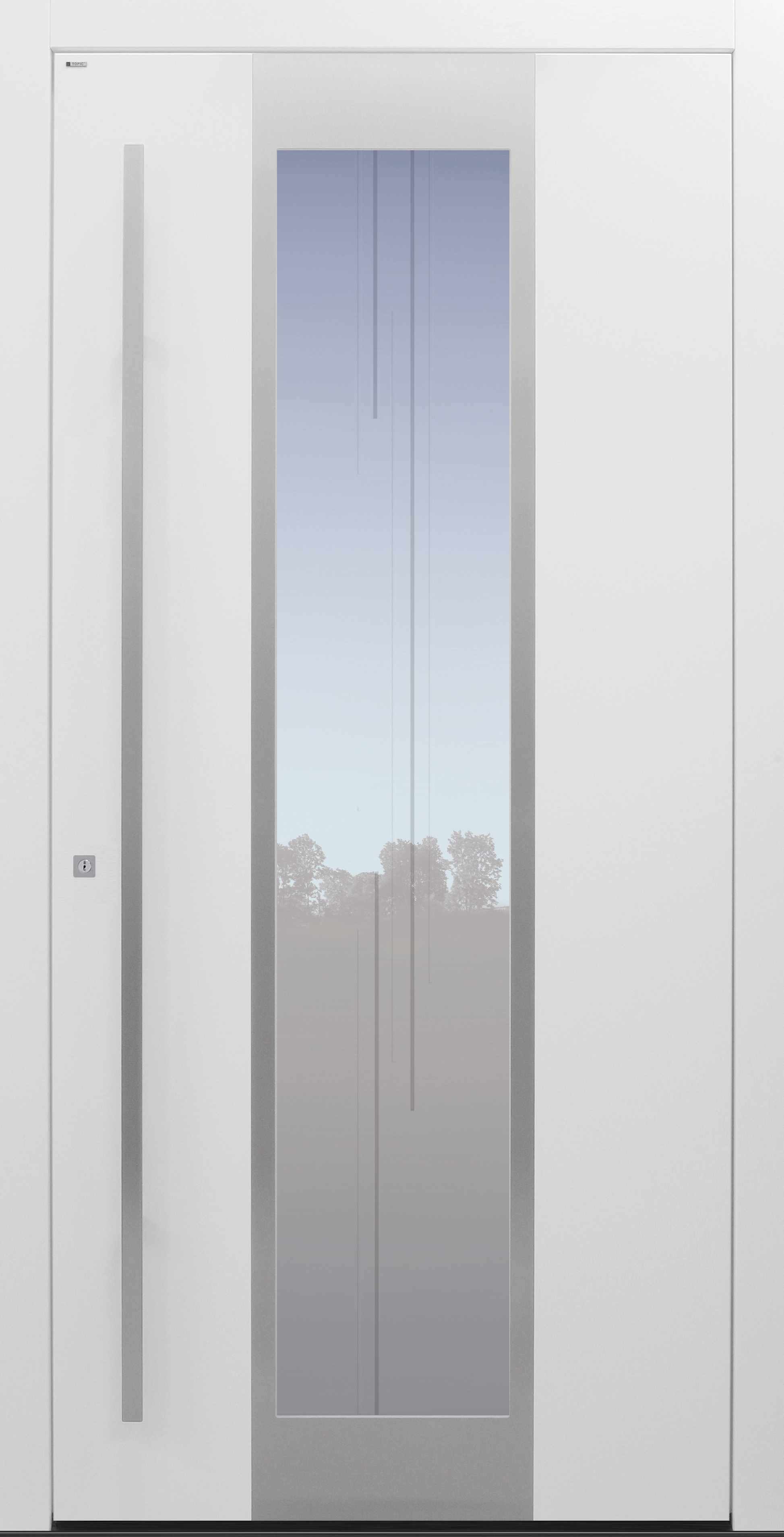 Haustür weiß mit Glasmotiv MS7 mit Edelstahlglasumrandung auf Kundenwunsch Modell B11 Haustür weiß mit Glasmotiv MS7 mit Edelstahlglasumrandung auf Kundenwunsch Modell B11