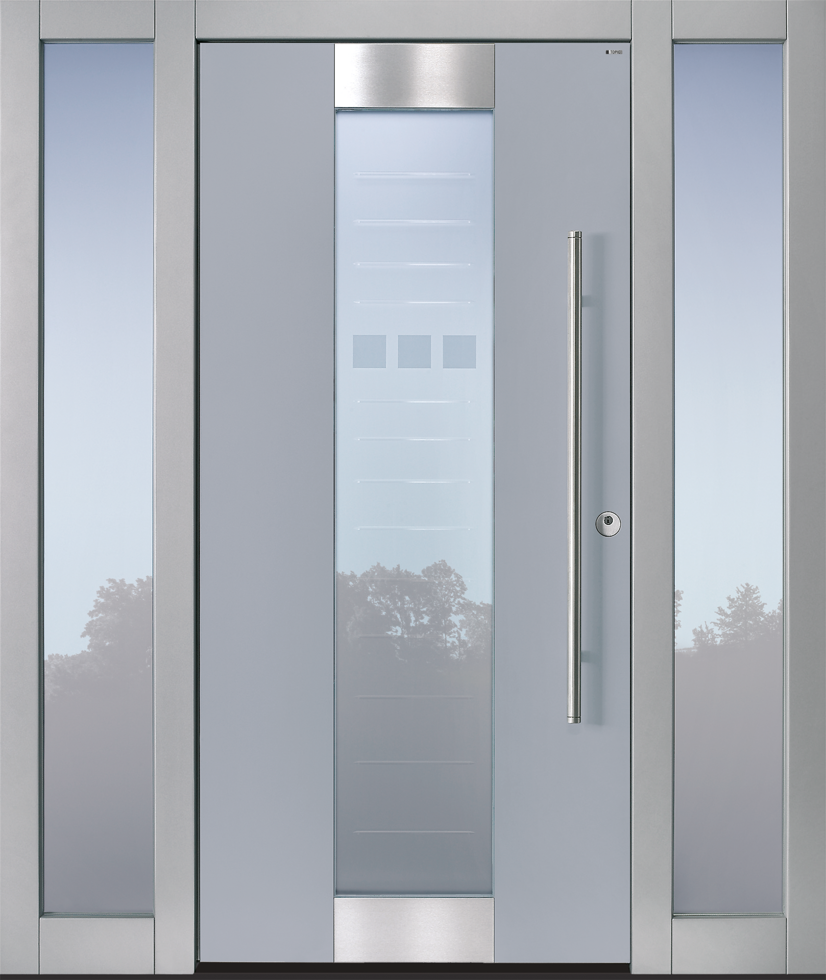 Haustür grau mit 2 Seitenteilen RG Modell B11 Haustür grau mit 2 Seitenteilen RG Modell B11