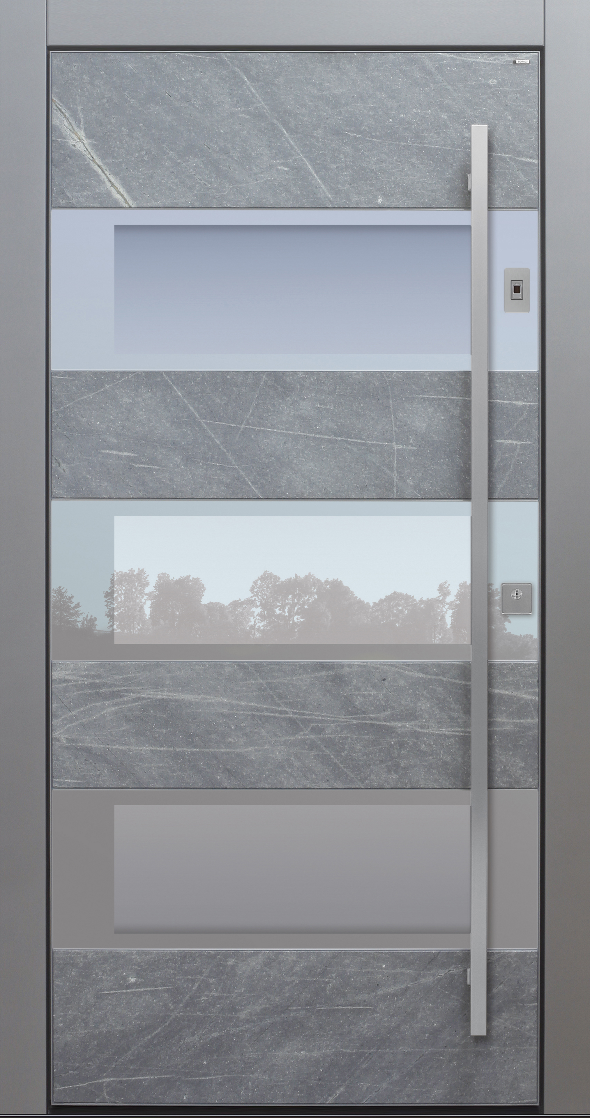 Haustür Himalayastein mit Fingerprint Modell B17 Haustür Himalayastein mit Fingerprint Modell B17