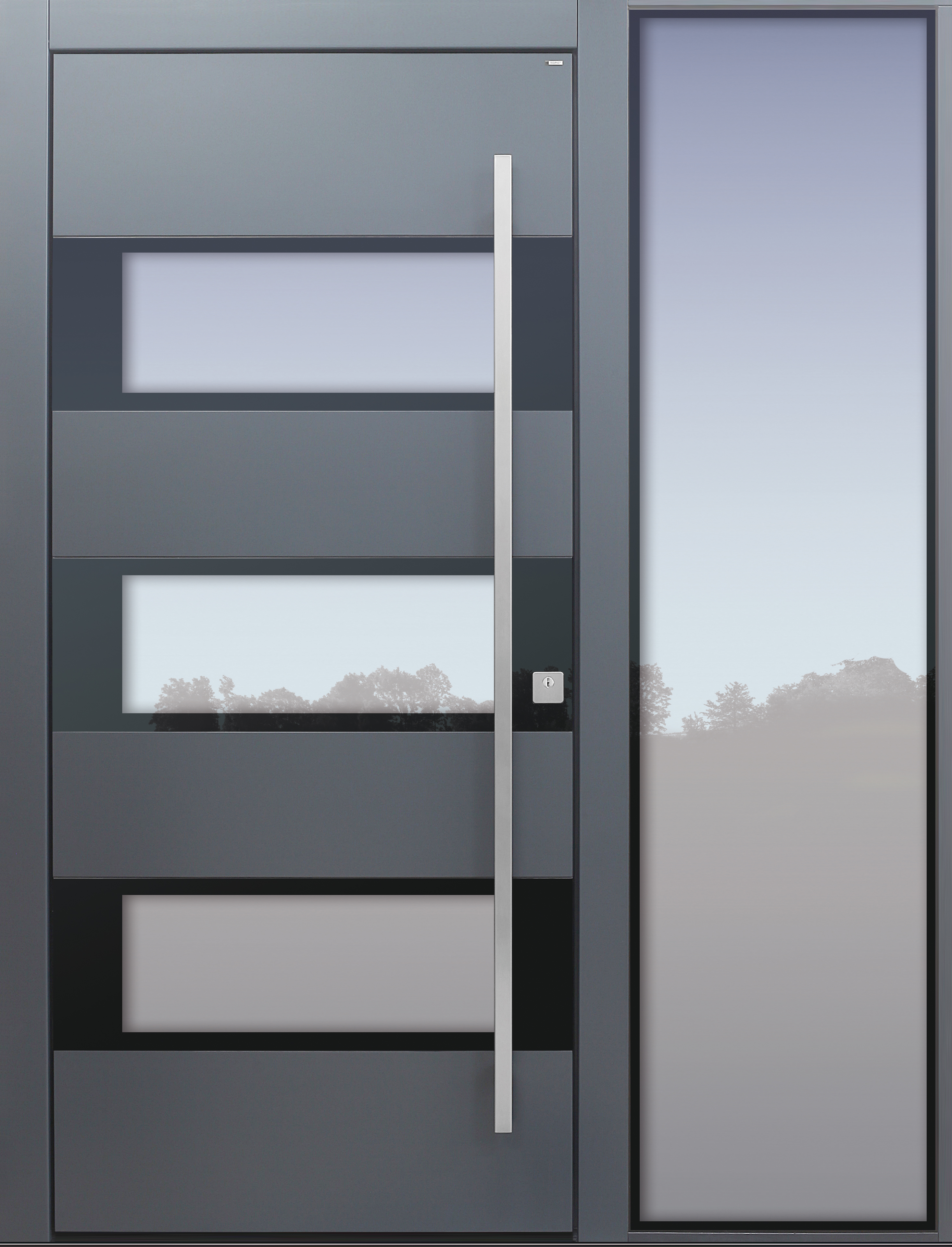 Haustür modern, TOPICcore, grau, Sicherheitstür, passivhaustauglich, besser als Alu, Glas, Seitenteil Haustür modern, TOPICcore, grau, Sicherheitstür, passivhaustauglich, besser als Alu, Glas, Seitenteil