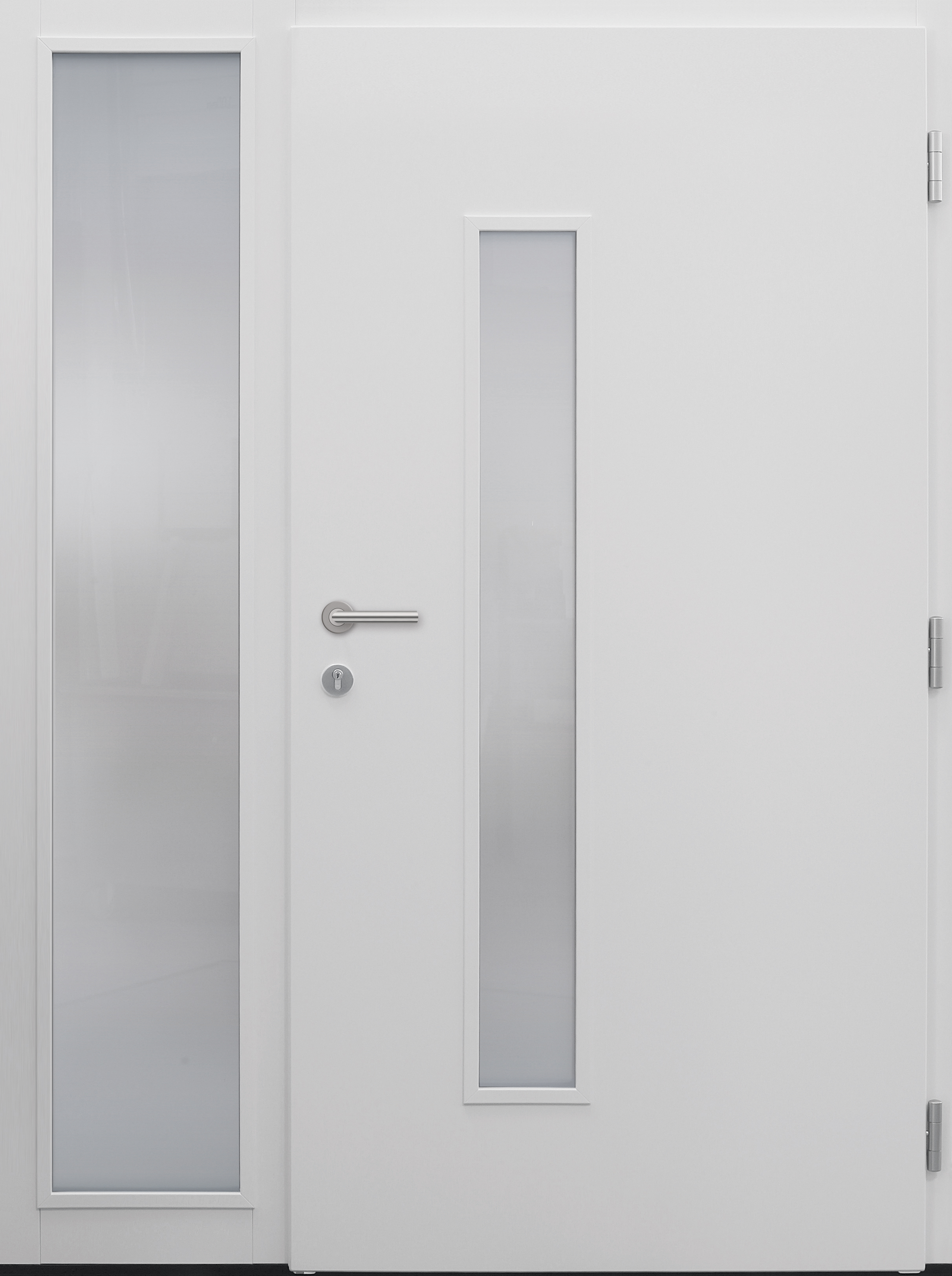 Haustür weiß Innenansicht mit Seitenteil T Modell B33-T Haustür weiß Innenansicht mit Seitenteil T Modell B33-T