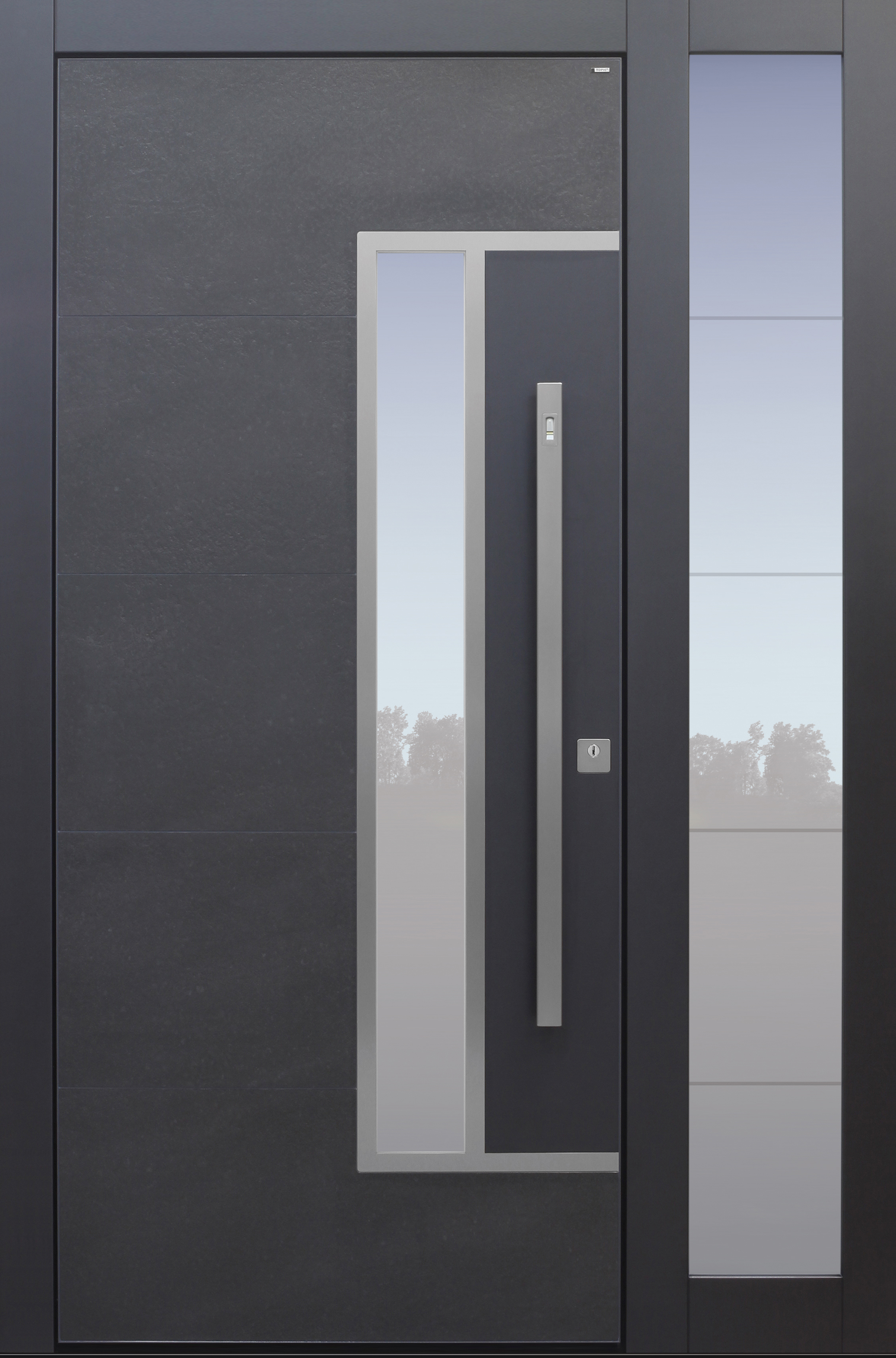 Haustür modern, TOPICcore, anthrazit, dunkelgrau, Keramik, Sicherheitstür, passivhaustauglich, besser als Alu, Glas, Seitenteil, Fingerprint Haustür modern, TOPICcore, anthrazit, dunkelgrau, Keramik, Sicherheitstür, passivhaustauglich, besser als Alu, Glas, Seitenteil, Fingerprint