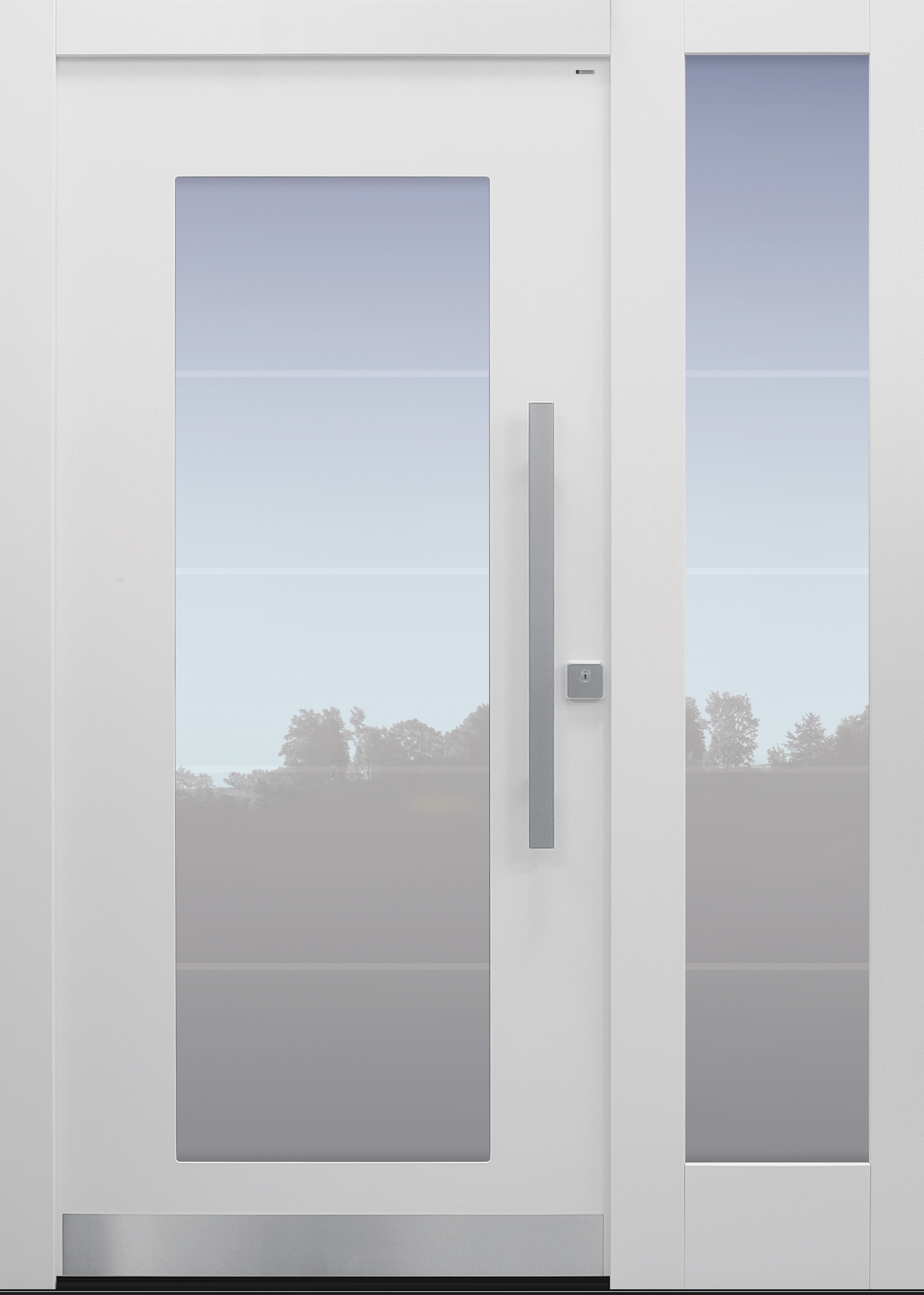 Haustür modern, TOPICcore, Weiß, Sicherheitstür, passivhaustauglich, besser als Alu, Glas, Seitenteil, Sandstrahlung Haustür modern, TOPICcore, Weiß, Sicherheitstür, passivhaustauglich, besser als Alu, Glas, Seitenteil, Sandstrahlung