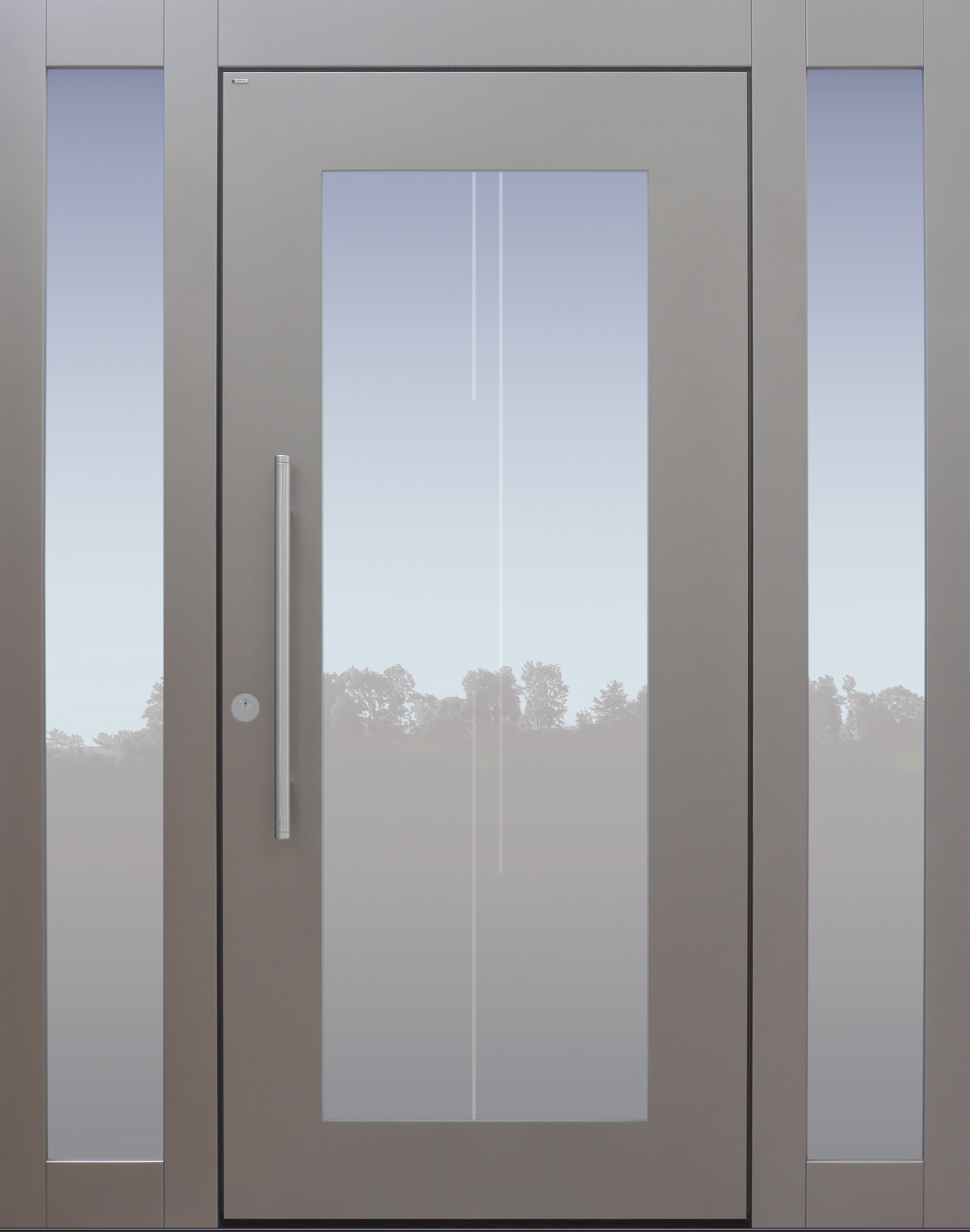 Haustür grau mit Glasmotiv MS7 und 2 Seitenteilen RG Modell B34austauglich, besser als Alu, Glas Haustür grau mit Glasmotiv MS7 und 2 Seitenteilen RG Modell B34uglich, besser als Alu, Glas