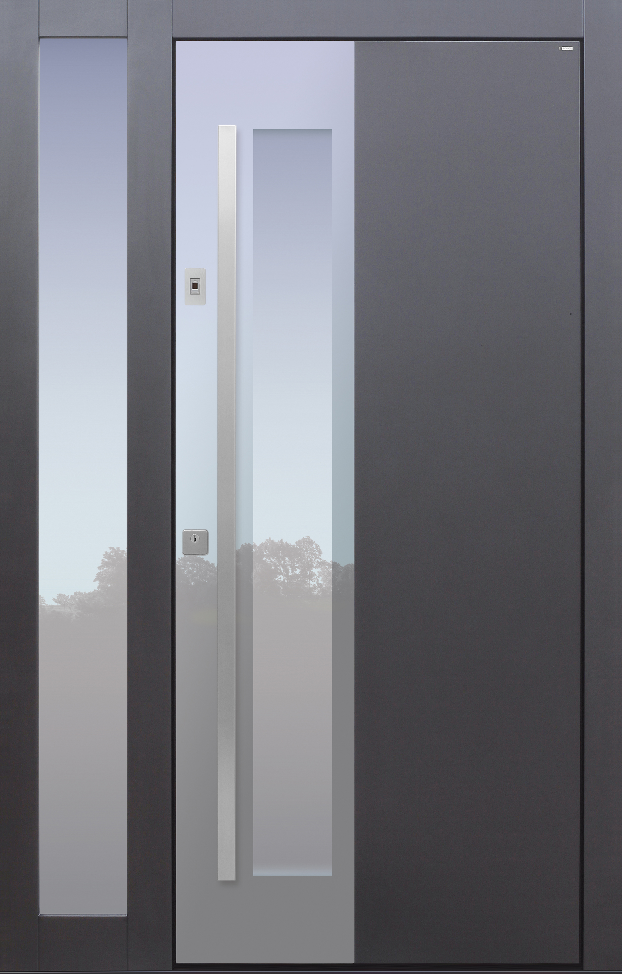 Haustür modern, anthrazit, TOPICcore, Fingerprint, Seitenteil, Sicherheitstür, passivhaustauglich, besser als Alu, Glas Haustür modern, anthrazit, TOPICcore, Fingerprint, Seitenteil, Sicherheitstür, passivhaustauglich, besser als Alu, Glas