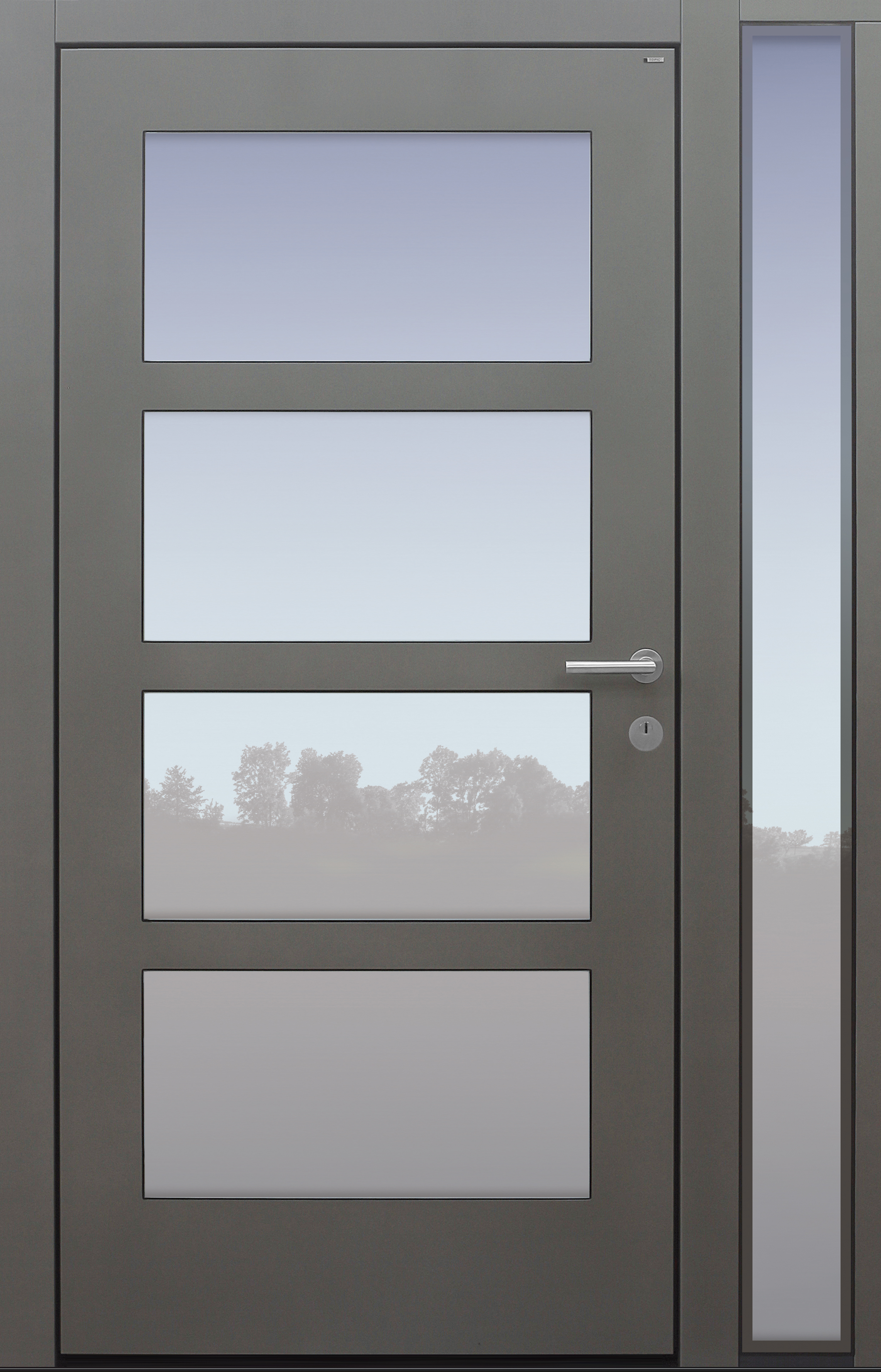 Haustür grau mit Seitenteil BG11 Modell B53-T2 Haustür grau mit Seitenteil BG11 Modell B53-T2