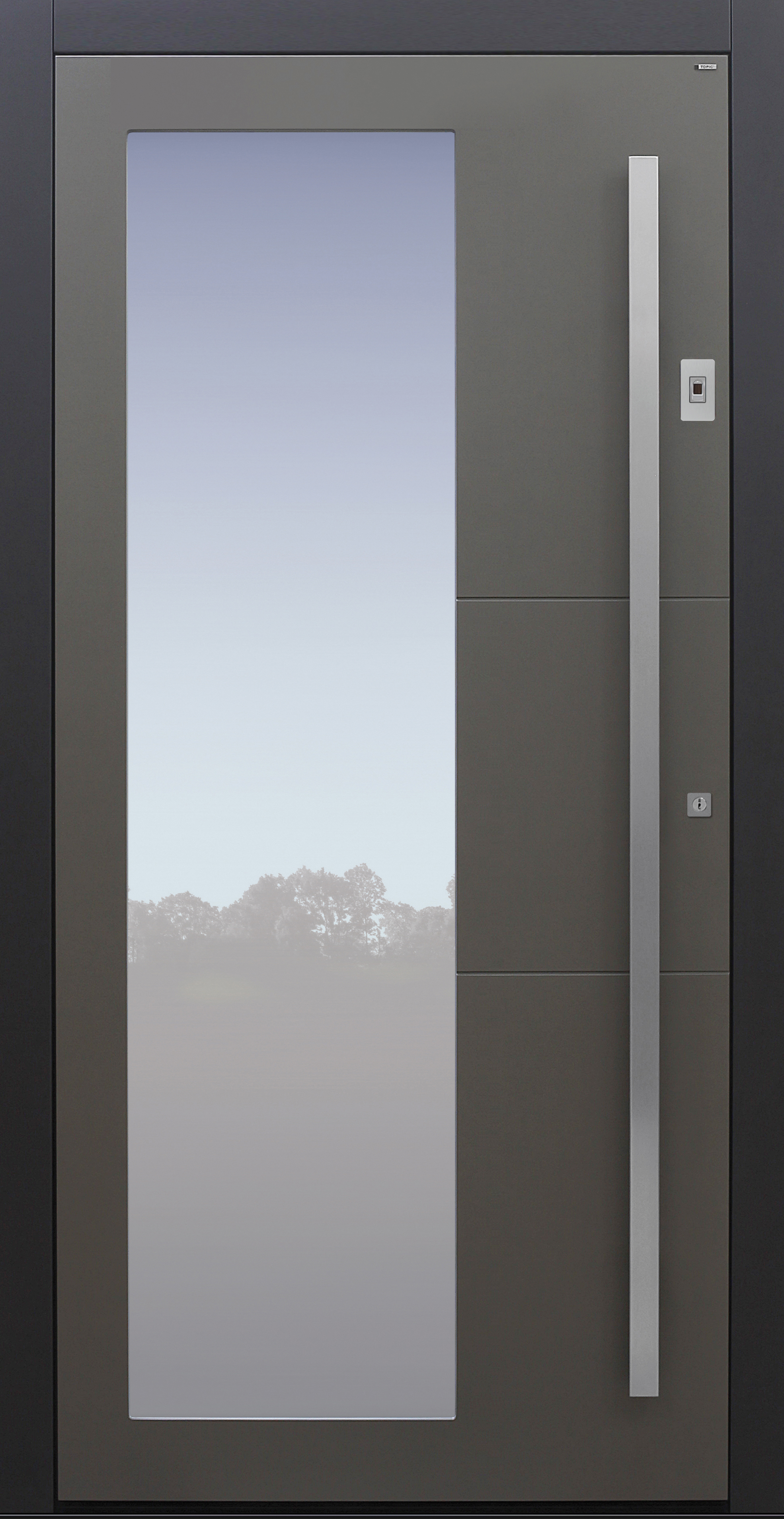 Haustür grau mit Fingerprint mit Option Designpaket Modell B55-T1 Haustür grau mit Fingerprint mit Option Designpaket Modell B55-T1