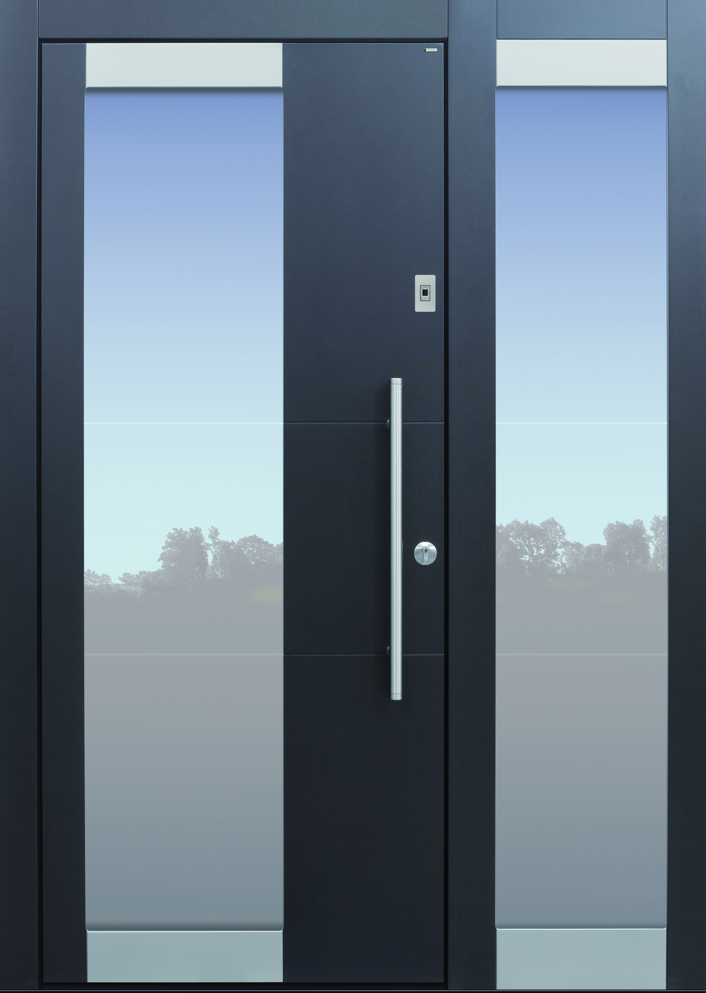 Haustür modern, anthrazit, Fingerprint, Klarglaslinien, TOPICcore, Edelstahl, Sicherheitstür, passivhaustauglich, besser als Alu, Glas Haustür modern, anthrazit, Fingerprint, Klarglaslinien, TOPICcore, Edelstahl, Sicherheitstür, passivhaustauglich, besser als Alu, Glas