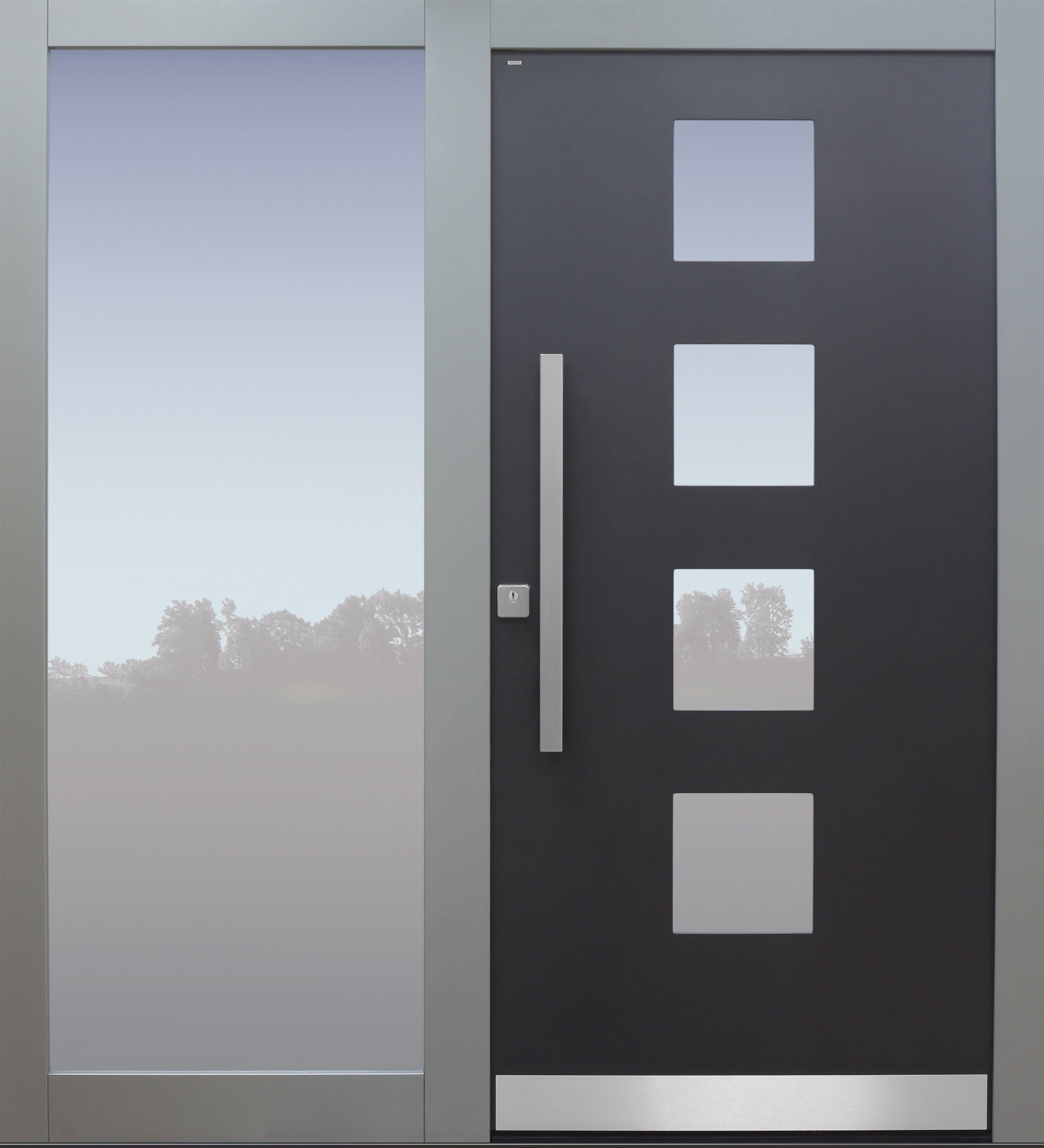 Haustür modern, anthrazit und grau, TOPICcore, Seitenteil, Sicherheitstür, besser als Alu, Glas Haustür modern, anthrazit und grau, TOPICcore, Seitenteil, Sicherheitstür, besser als Alu, Glas