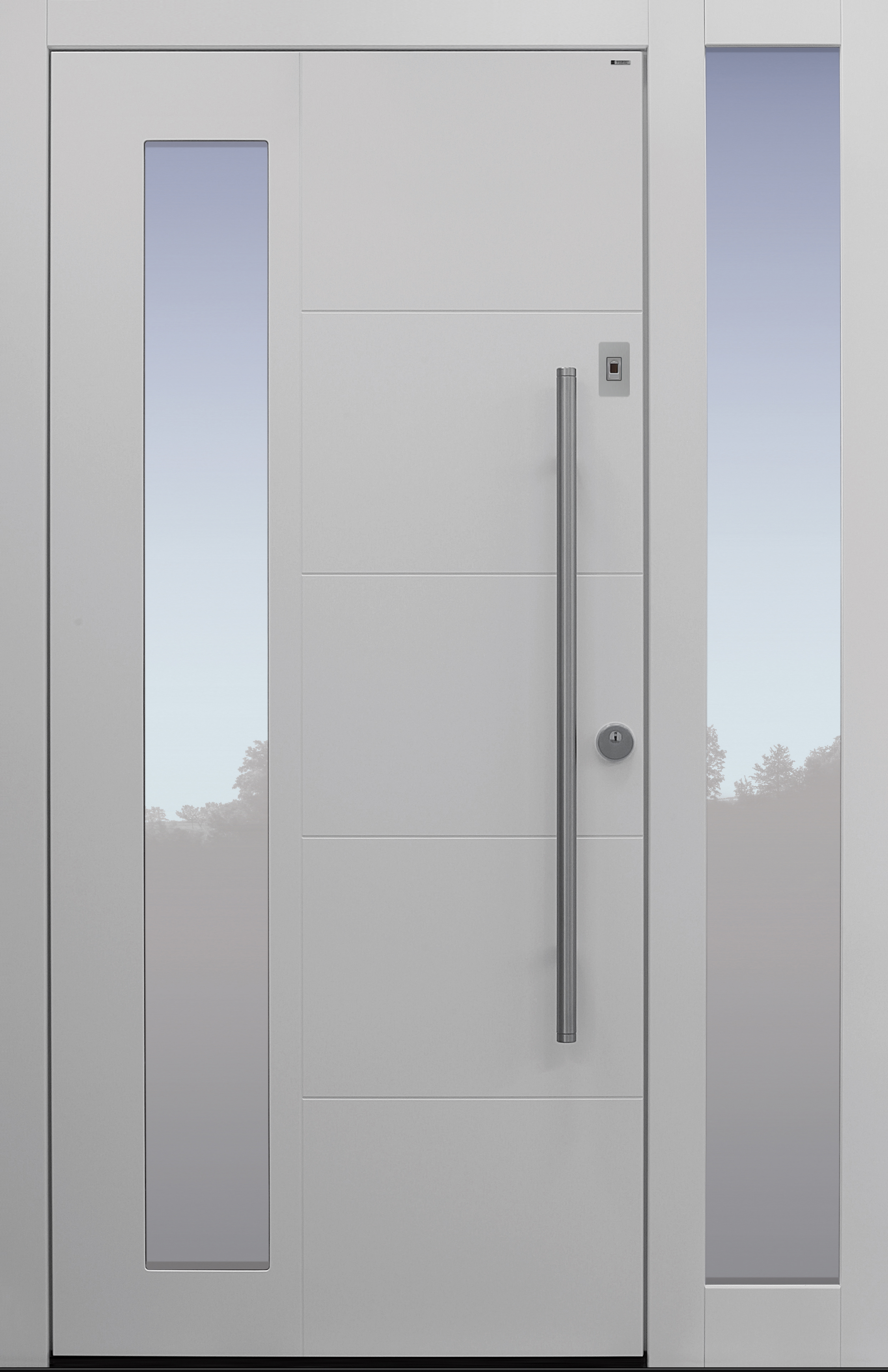 Haustür modern, TOPICcore, weiß, Sicherheitstür, passivhaustauglich, besser als Alu, Glas, Seitenteil, Fingerprint Haustür modern, TOPICcore, weiß, Sicherheitstür, passivhaustauglich, besser als Alu, Glas, Seitenteil, Fingerprint