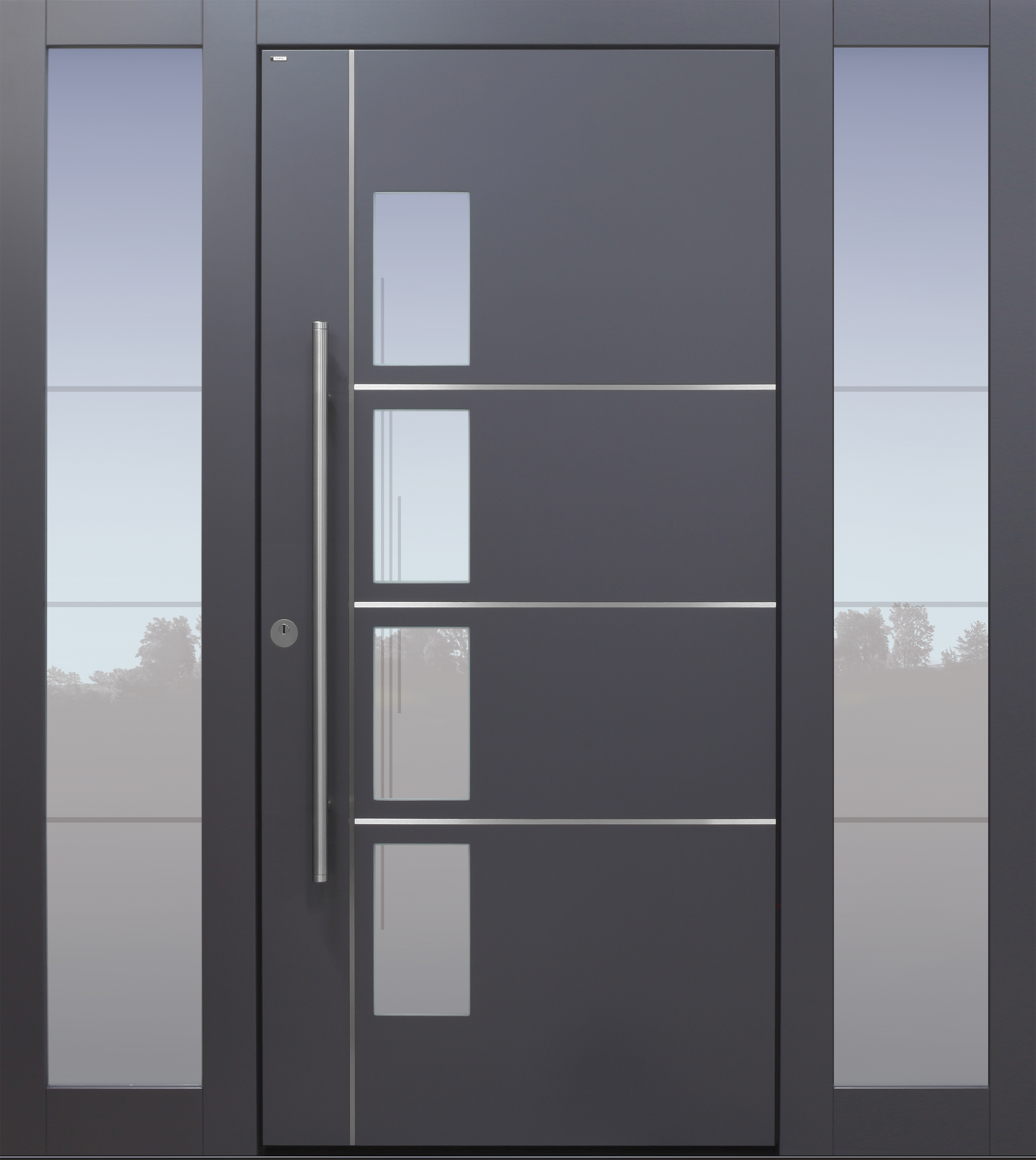 Haustür modern, anthrazit, TOPICcore, Edelstahl, Seitenteil, Sicherheitstür, passivhaustauglich, besser als Alu, Glas, Glasmotiv Haustür modern, anthrazit, TOPICcore, Edelstahl, Seitenteil, Sicherheitstür, passivhaustauglich, besser als Alu, Glas, Glasmotiv