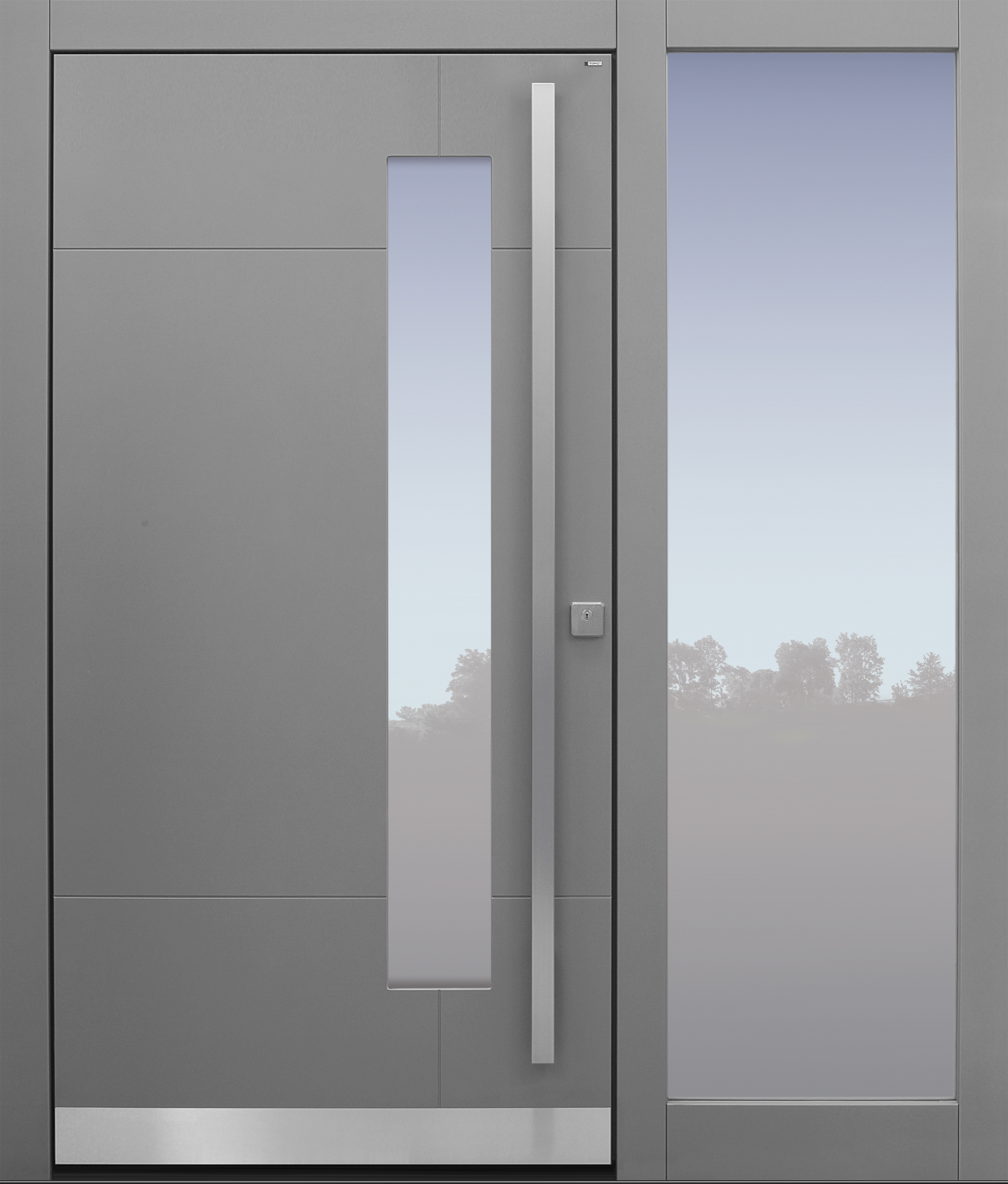 Haustür modern, grau TOPICcore, Seitenteil, Sicherheitstür, passivhaustauglich, besser als Alu, Glas Haustür modern, grau TOPICcore, Seitenteil, Sicherheitstür, passivhaustauglich, besser als Alu, Glas