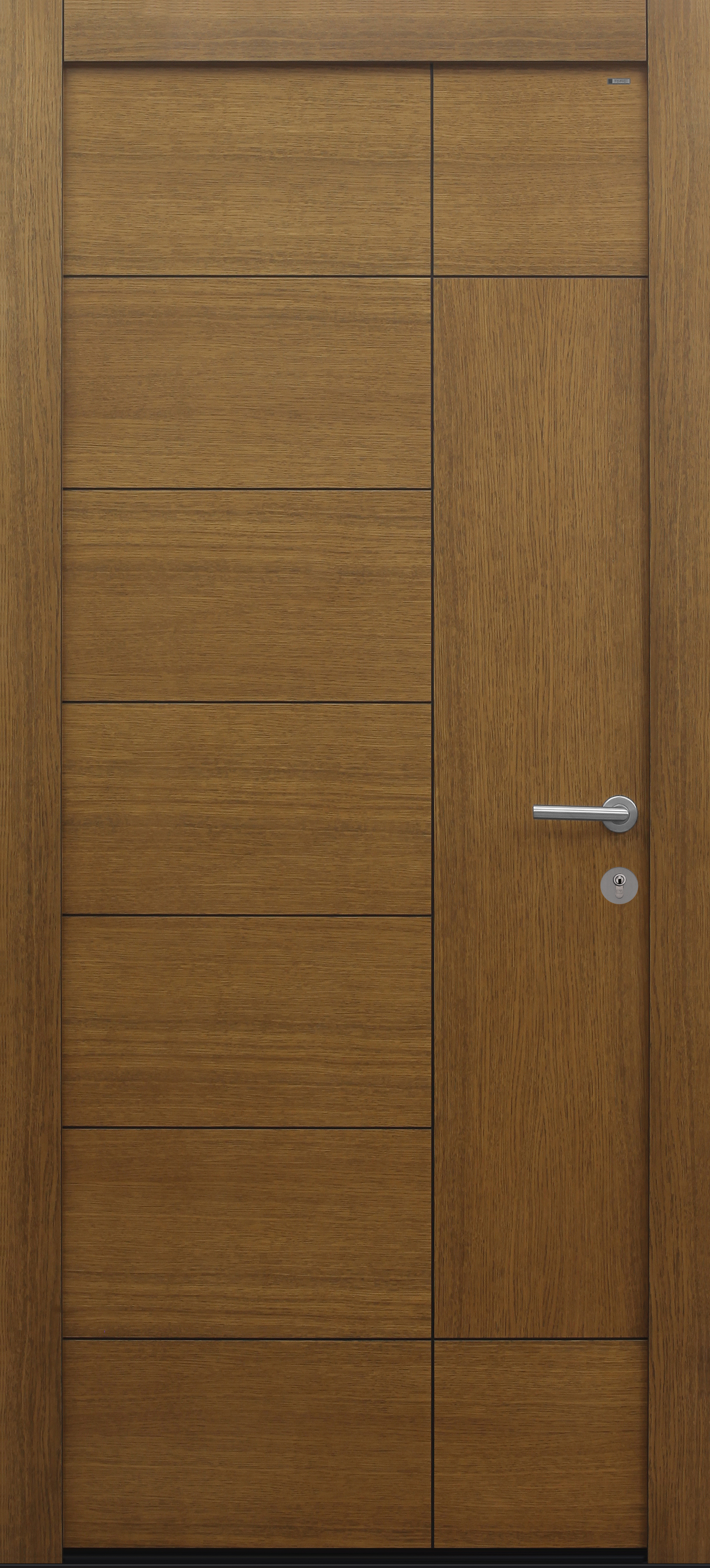 Haustür Eiche mit Design B908 mit Spurfräsungen und Furnierbild auf Kundenwunsch Modell B9-T Haustür Eiche mit Design B908 mit Spurfräsungen und Furnierbild auf Kundenwunsch Modell B9-T
