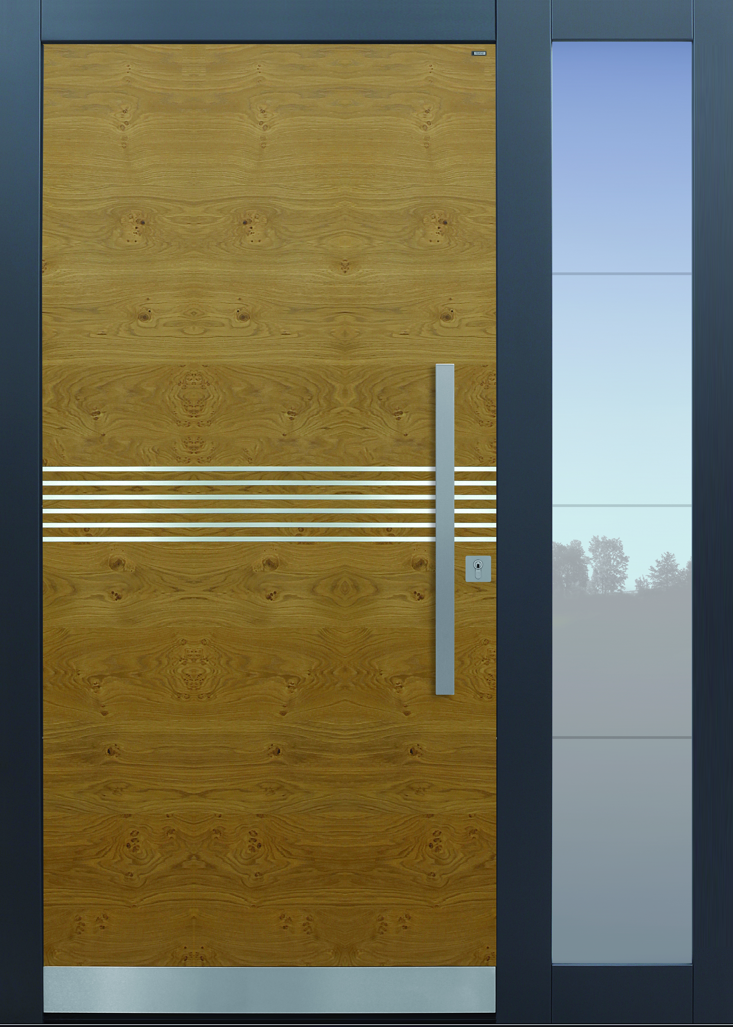 Haustür modern, Eiche astig, Holz, Edelstahllisenen, Sicherheitstür, passivhaustauglich, besser als Alu, Glas, Seitenteil Haustür modern, Eiche astig, Holz, Edelstahllisenen, Sicherheitstür, passivhaustauglich, besser als Alu, Glas, Seitenteil