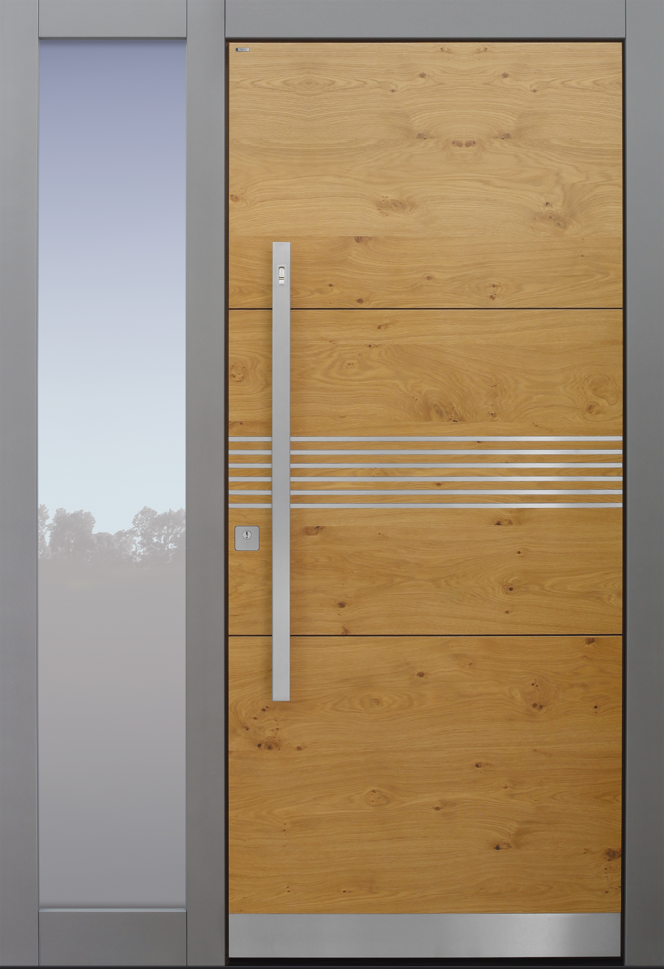 Haustür modern, Holz, Eiche, grau, Fingerprint, TOPICcore, Edelstahl, Sicherheitstür, passivhaustauglich, besser als Alu, Glas Haustür modern, Holz, Eiche, grau, Fingerprint, TOPICcore, Edelstahl, Sicherheitstür, passivhaustauglich, besser als Alu, Glas