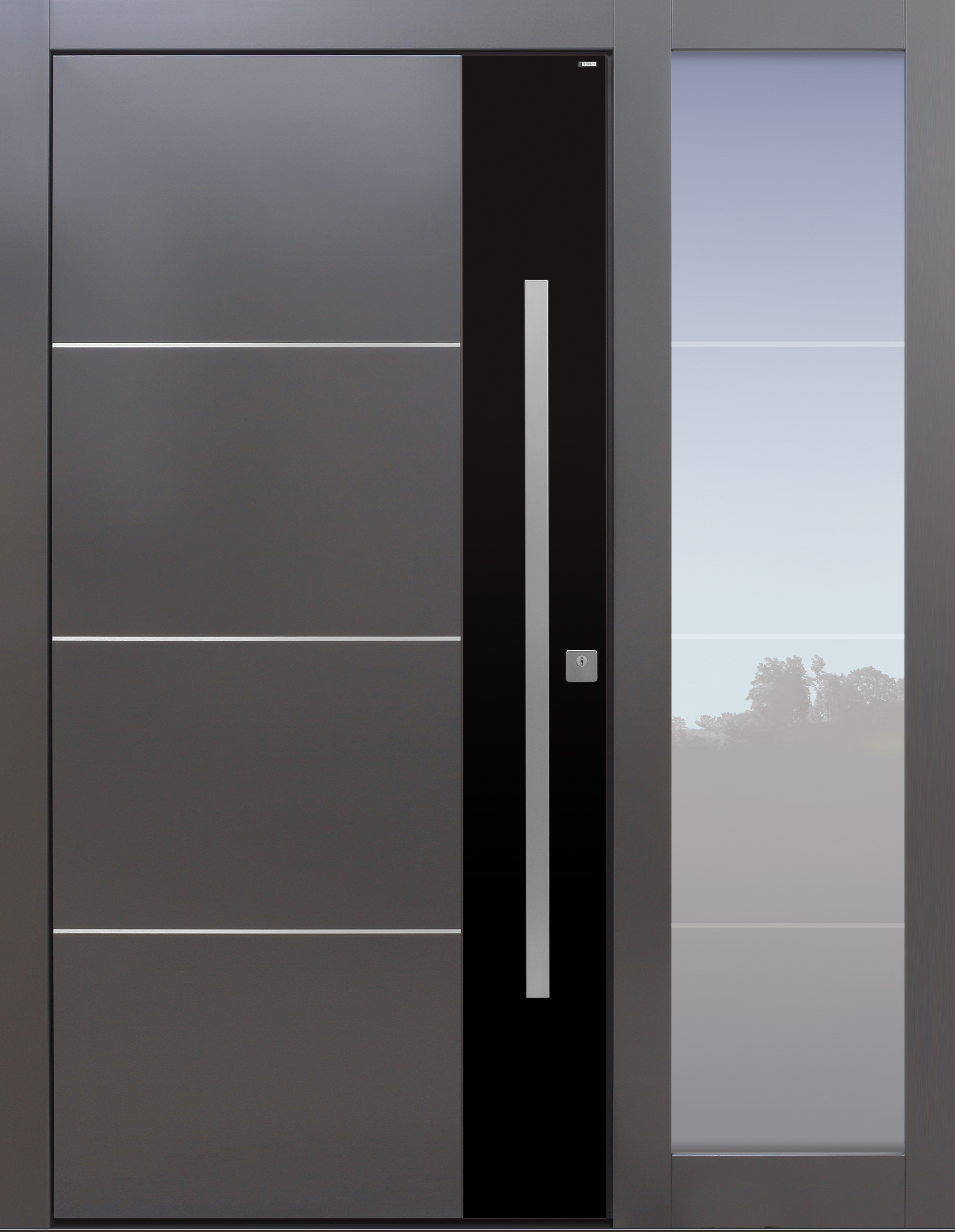 Haustür modern, dunkelgrau, schwarz TOPICcore, mit Seitenteil, Sicherheitstür, passivhaustauglich, besser als Alu, Glas Haustür modern, dunkelgrau, schwarz TOPICcore, mit Seitenteil, Sicherheitstür, passivhaustauglich, besser als Alu, Glas
