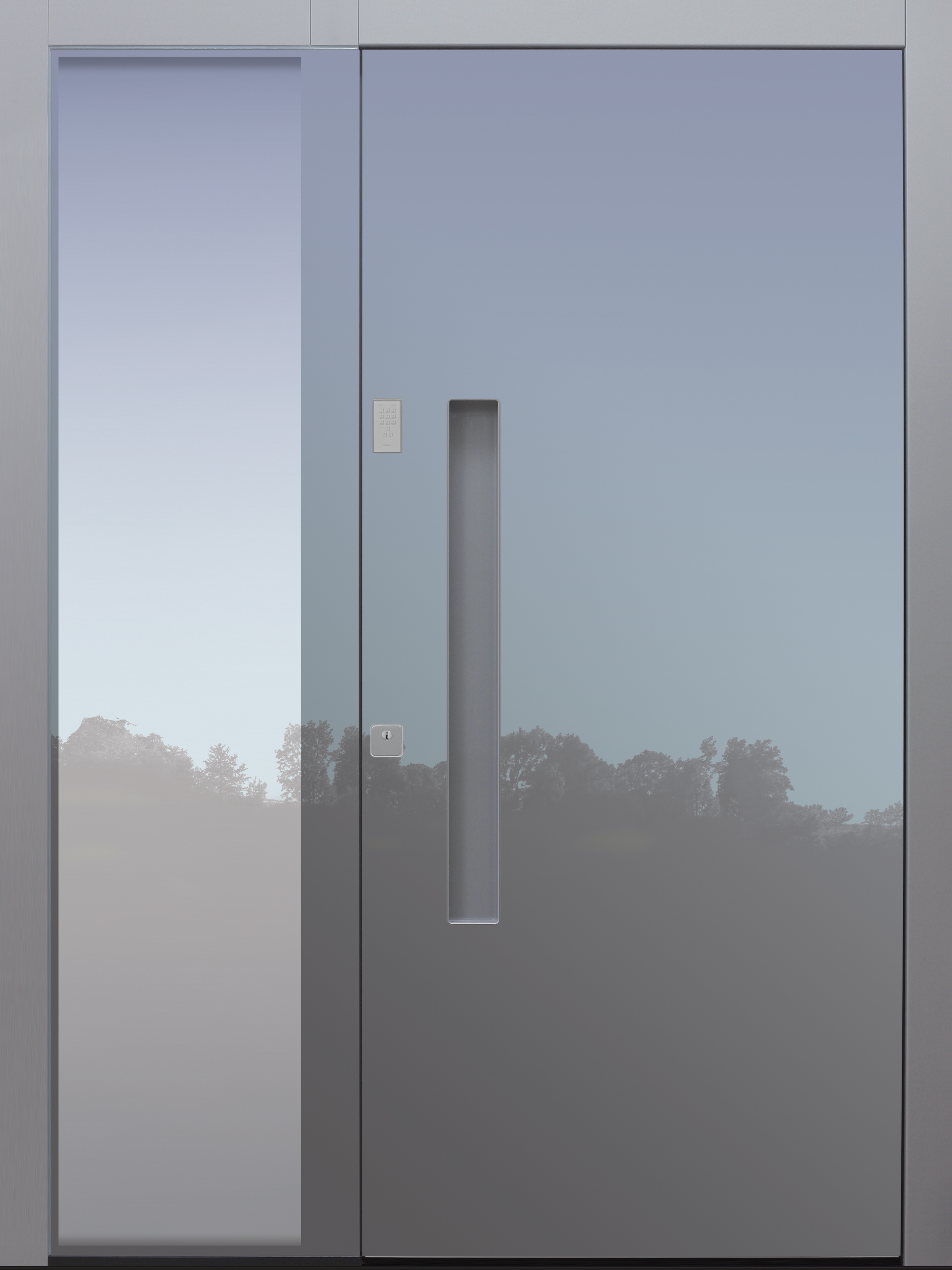 Haustür modern, grau, Schalengriff, Keypad, TOPICcore, mit Seitenteil, Sicherheitstür, passivhaustauglich, besser als Alu, Glas Haustür modern, grau, Schalengriff, Keypad, TOPICcore, mit Seitenteil, Sicherheitstür, passivhaustauglich, besser als Alu, Glas