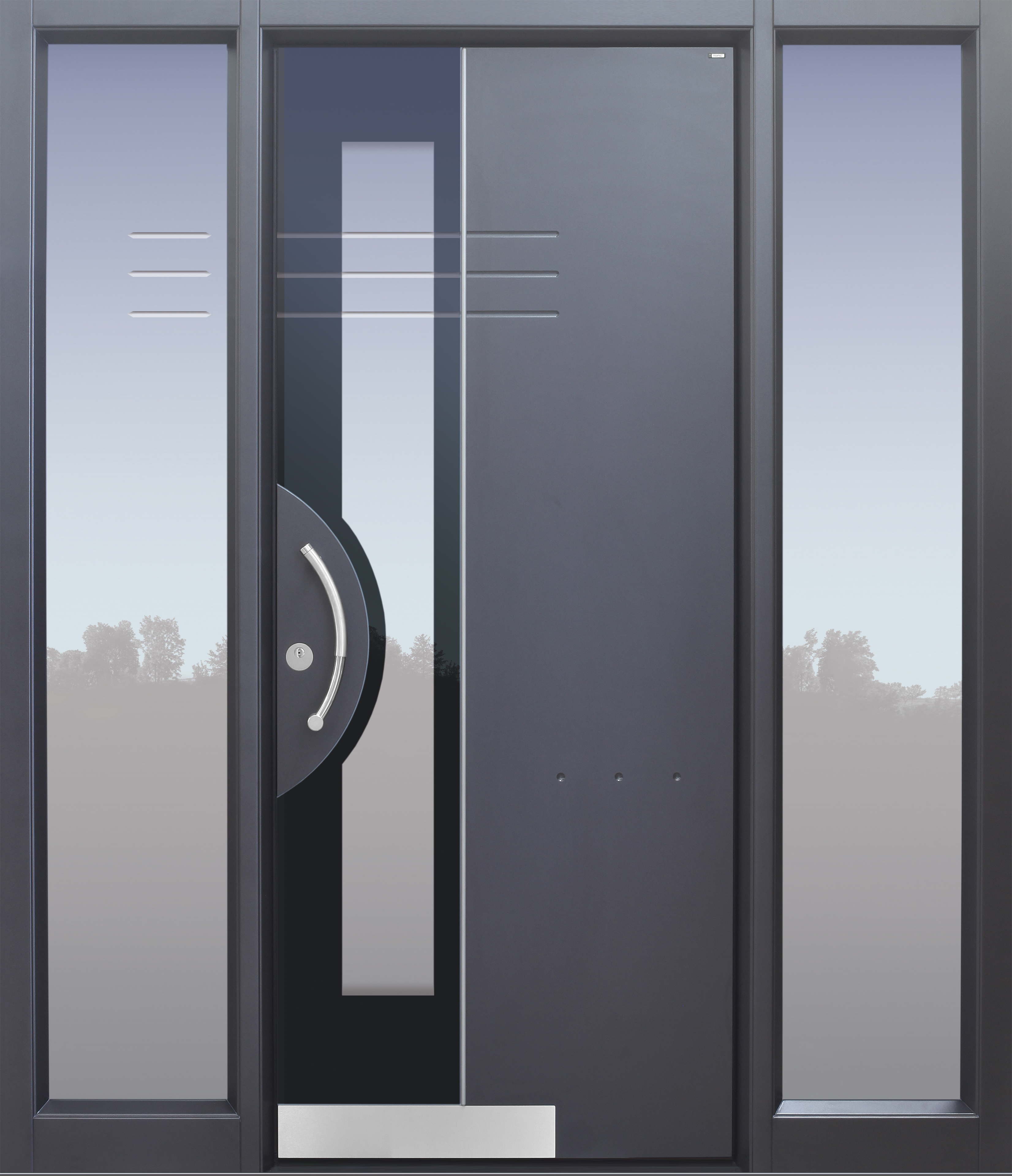 Haustür modern, grau, TOPICcore, Seitenteil, Sicherheitstür, passivhaustauglich, besser als Alu, Glas Haustür modern, grau, TOPICcore, Seitenteil, Sicherheitstür, passivhaustauglich, besser als Alu, Glas