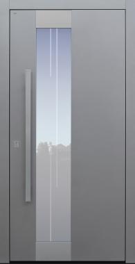 Haustür grau mit Edelstahlapplikationen Modell B10