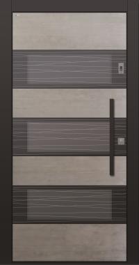 Haustür Echtbeton mit Fingerprint und Glasschliff MRS 9 Modell B17