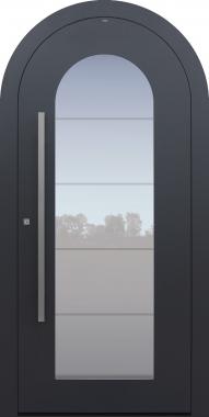 Haustür anthrazit mit Rundbogen mit Verglasung MS4 Modell B34