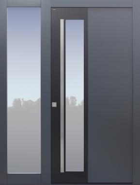 Haustür anthrazit mit Seitenteil T Modell B37