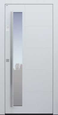 Haustür modern, TOPICcore, weiß, Sicherheitstür, passivhaustauglich, besser als Alu, Glas, Keypad