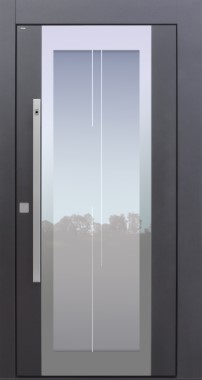 Haustür modern, anthrazit, TOPICcore, Fingerprint, Sicherheitstür, passivhaustauglich, besser als Alu, Glas