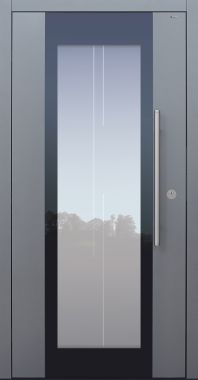 Haustür modern, TOPICcore, grau, Sicherheitstür, passivhaustauglich, besser als Alu, Glas