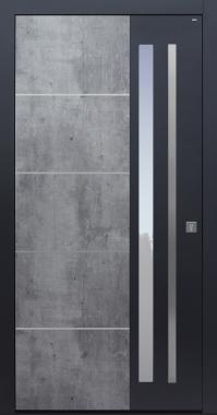 Haustür Exterior Skyline mit Edelstahllisenen Modell B69
