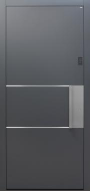 Haustür anthrazit mit Keypad mit Design B903 2 Lisenen Modell B9-T1