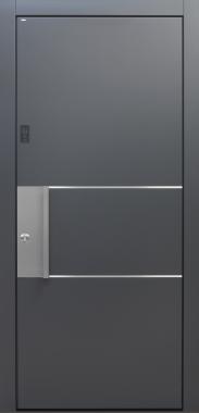 Haustür modern, TOPICcore, Dunkelgrau, Anthrazit, Sicherheitstür, passivhaustauglich, besser als Alu, Keypad