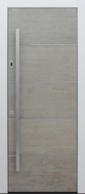 Haustür modern, Beton, grau, Fingerprint, Sicherheitstür, passivhaustauglich, besser als Alu
