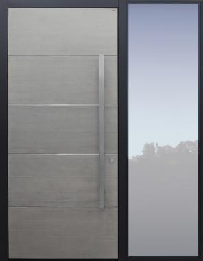 Haustür grau mit Seitenteil BG11 Modell B9