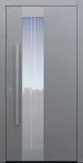 Haustür grau mit Edelstahlapplikationen Modell B10