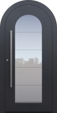 Haustür anthrazit mit Rundbogen mit Verglasung MS4 Modell B34