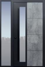 Haustür Skyline mit Stoßgriff schwarz mit Seitenteil BG11 Modell B37