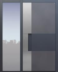Haustür anthrazit mit Option Schalengriff mit Design B901 2 Farben mit Seitenteil B1 Modell B9