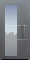 Haustür grau mit Schalengriff Modell B55