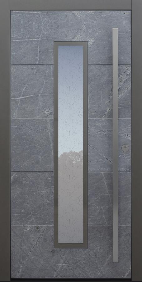 Haustür Himalayastein mit Glas Uadi weiß Modell A483
