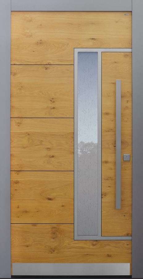 Haustür modern, Holz, Eiche astig, Sicherheitstür, passivhaustauglich, besser als Alu, Glas