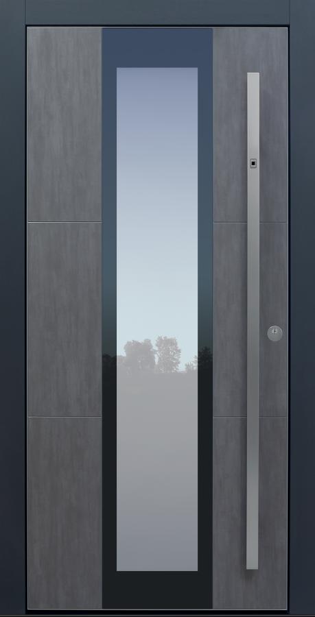 Haustür grau mit Fingerprint Modell B35