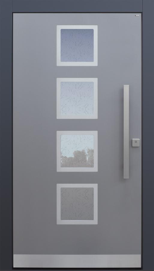 Haustür modern, grau TOPICcore, Edelstahl, Sicherheitstür, passivhaustauglich, besser als Alu, Glas