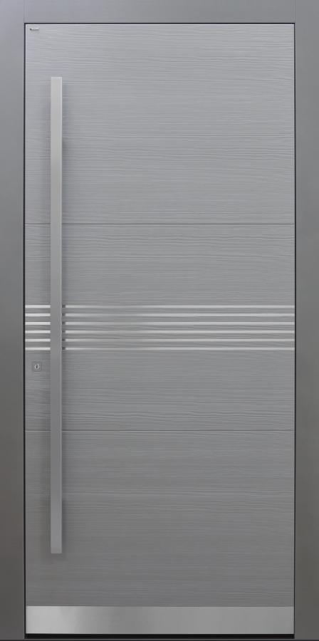 Haustür Lärche gebürstet mit Design B902 6 Lisenen Modell B9