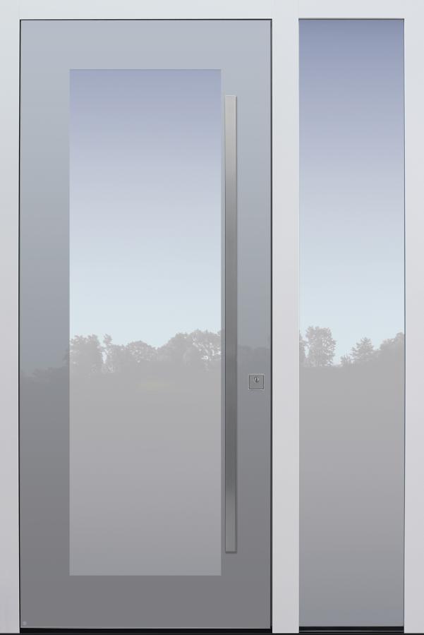 Haustür grau mit Seitenteil B1 Modell Pure02